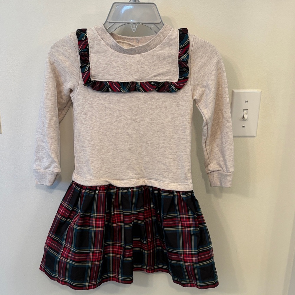 GAP Kids cream and plaid dress